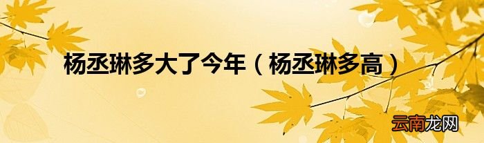 杨丞琳多高 杨丞琳多大了今年
