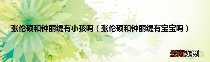 张伦硕和钟丽缇有宝宝吗 张伦硕和钟丽缇有小孩吗