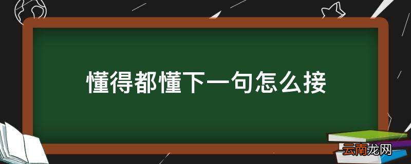 懂得都懂下一句怎么接
