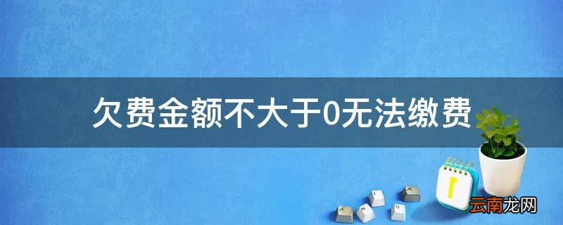 欠费金额不大于0无法缴费