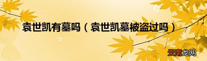 袁世凯墓被盗过吗 袁世凯有墓吗