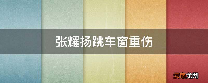 张耀扬跳车窗重伤