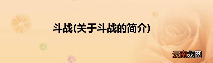 关于斗战的简介 斗战