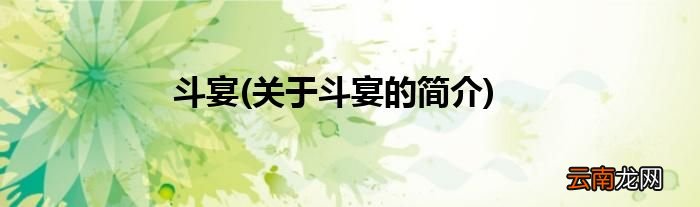 关于斗宴的简介 斗宴