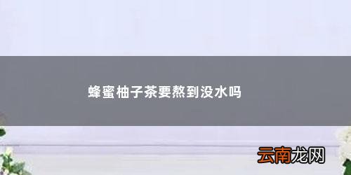 蜂蜜柚子茶怎么熬制窍门 蜂蜜柚子茶要熬到没水吗
