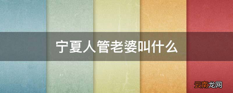 宁夏人管老婆叫什么