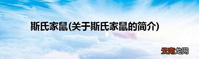 关于斯氏家鼠的简介 斯氏家鼠
