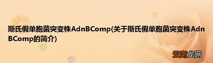 关于斯氏假单胞菌突变株AdnBComp的简介 斯氏假单胞菌突变株AdnBComp