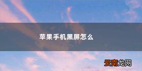 苹果手机黑屏怎么关机重启 苹果手机黑屏怎么办