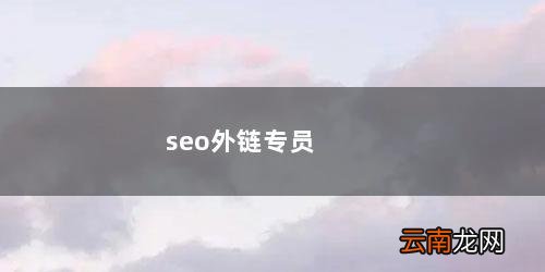 SEO专员 seo外链专员