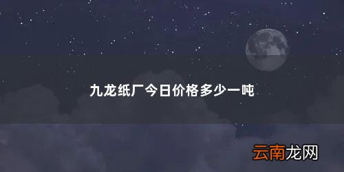 纸厂的纸多少钱一吨 九龙纸厂今日价格多少一吨