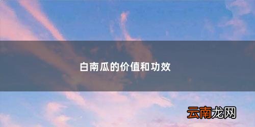 白色的南瓜能吃吗怎么吃 白南瓜的价值和功效