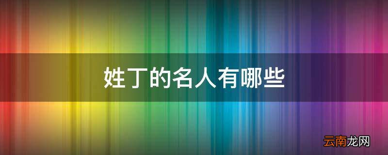 姓丁的名人有哪些
