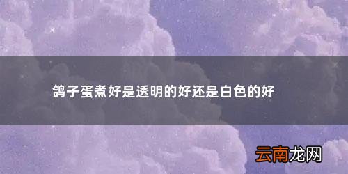 鸽子蛋的蛋白煮熟了是白色还是透明色 鸽子蛋煮好是透明的好还是白色的好