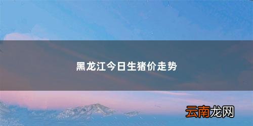 未来10天生猪价格 黑龙江今日生猪价走势