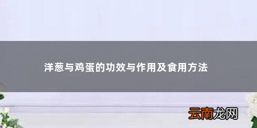洋葱炒鸡蛋的营养价值及功效 洋葱与鸡蛋的功效与作用及食用方法