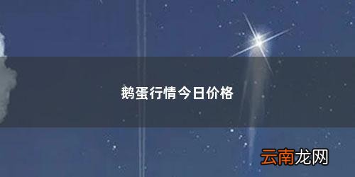 鹅蛋行情今日价格