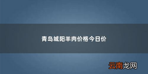 80年代羊肉多少钱一斤 青岛城阳羊肉价格今日价