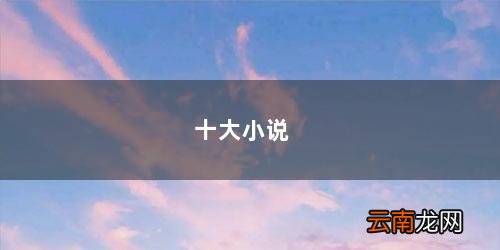 十大小说家 十大小说