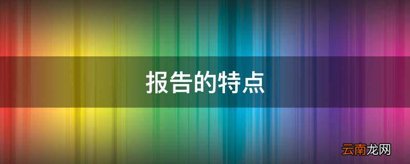 报告的特点