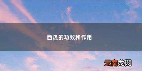 西瓜的功效和作用是什么样的 西瓜的功效和作用