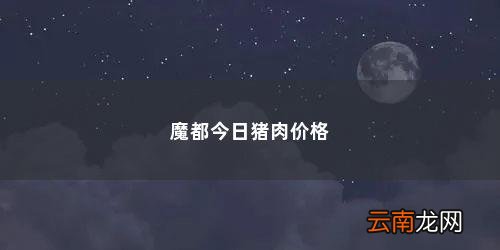 绵阳的猪肉价格是多少 魔都今日猪肉价格