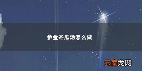 海参排骨冬瓜汤最简单做法大全 参金冬瓜汤怎么做