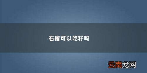 石榴能吃籽子吗 石榴可以吃籽吗
